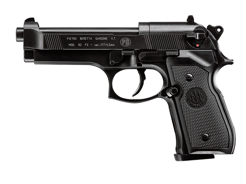 CO2 Pistole Beretta M 92 FS, brüniert, schwarze Kunststoffgriffschalen, Kaliber 4,5 mm (P18)